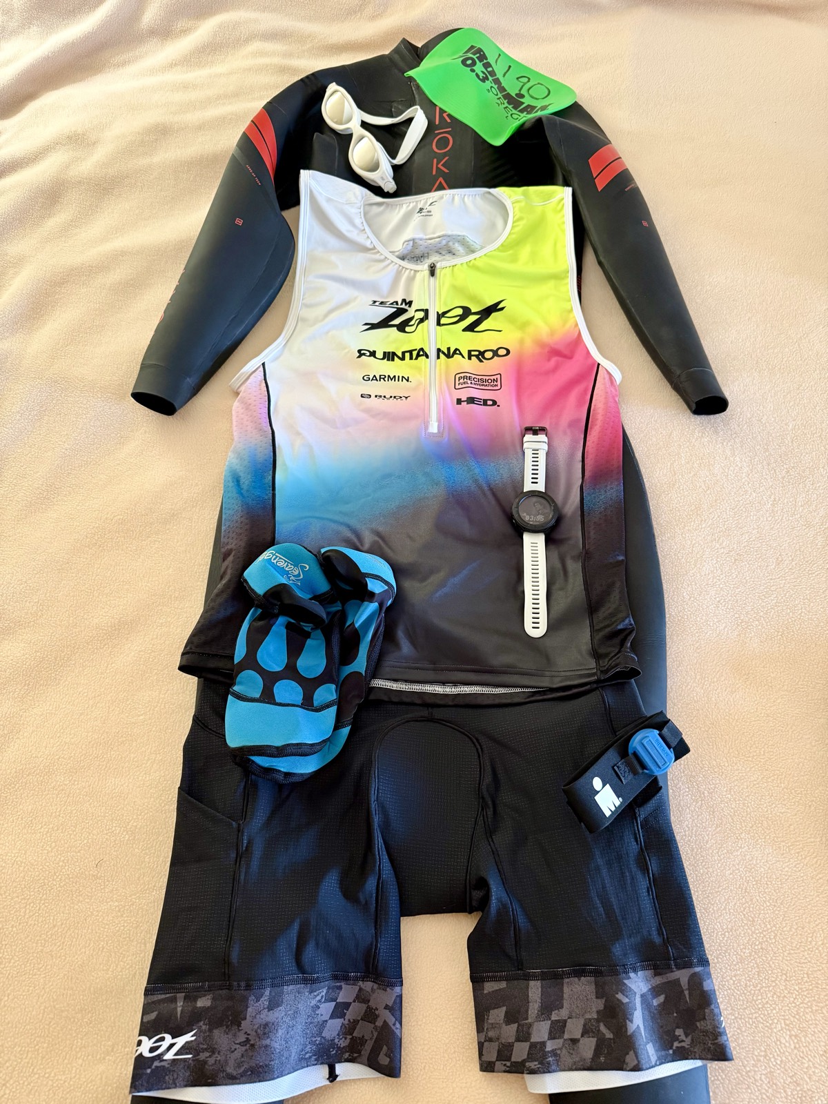 My swim kit laid out the night before the race